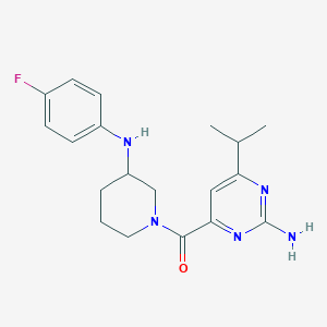 molecular formula C19H24FN5O B4905885 4-({3-[(4-fluorophenyl)amino]-1-piperidinyl}carbonyl)-6-isopropyl-2-pyrimidinamine 