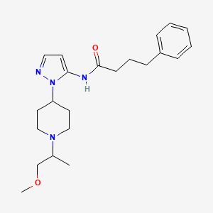 molecular formula C22H32N4O2 B4905893 N-{1-[1-(2-methoxy-1-methylethyl)-4-piperidinyl]-1H-pyrazol-5-yl}-4-phenylbutanamide 