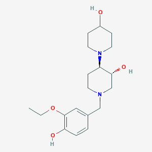 molecular formula C19H30N2O4 B4905913 (3'R*,4'R*)-1'-(3-ethoxy-4-hydroxybenzyl)-1,4'-bipiperidine-3',4-diol 