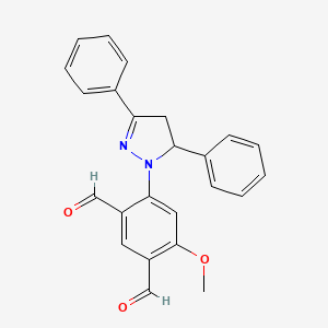 molecular formula C24H20N2O3 B4905920 4-(3,5-diphenyl-4,5-dihydro-1H-pyrazol-1-yl)-6-methoxyisophthalaldehyde 