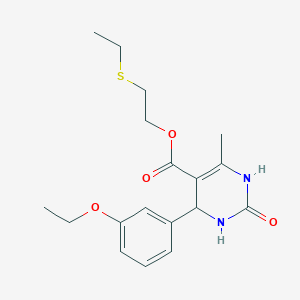 molecular formula C18H24N2O4S B4905932 2-(Ethylsulfanyl)ethyl 4-(3-ethoxyphenyl)-6-methyl-2-oxo-1,2,3,4-tetrahydropyrimidine-5-carboxylate 