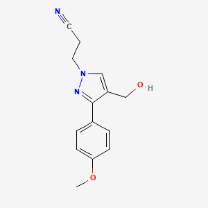 molecular formula C14H15N3O2 B4905953 3-[4-(hydroxymethyl)-3-(4-methoxyphenyl)-1H-pyrazol-1-yl]propanenitrile 