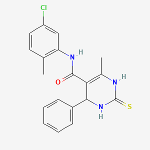 molecular formula C19H18ClN3OS B4905957 N-(5-chloro-2-methylphenyl)-6-methyl-4-phenyl-2-thioxo-1,2,3,4-tetrahydro-5-pyrimidinecarboxamide 