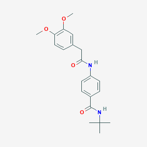 molecular formula C21H26N2O4 B4905968 N-(tert-butyl)-4-{[(3,4-dimethoxyphenyl)acetyl]amino}benzamide 