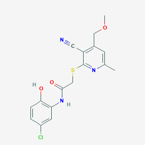 N-(5-chloro-2-hydroxyphenyl)-2-{[3-cyano-4-(methoxymethyl)-6-methyl-2-pyridinyl]thio}acetamide