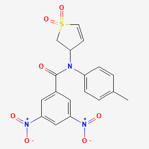 molecular formula C18H15N3O7S B4905993 N-(1,1-dioxido-2,3-dihydro-3-thienyl)-N-(4-methylphenyl)-3,5-dinitrobenzamide CAS No. 5548-08-3
