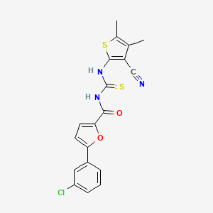 molecular formula C19H14ClN3O2S2 B4905996 5-(3-chlorophenyl)-N-{[(3-cyano-4,5-dimethyl-2-thienyl)amino]carbonothioyl}-2-furamide 