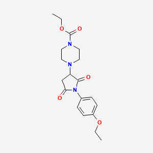 molecular formula C19H25N3O5 B4906033 Ethyl 4-[1-(4-ethoxyphenyl)-2,5-dioxopyrrolidin-3-yl]piperazine-1-carboxylate 