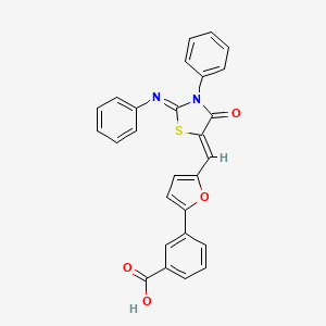 3-(5-{[4-oxo-3-phenyl-2-(phenylimino)-1,3-thiazolidin-5-ylidene]methyl}-2-furyl)benzoic acid