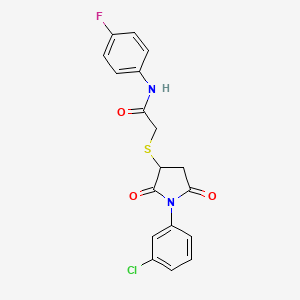 2-{[1-(3-chlorophenyl)-2,5-dioxopyrrolidin-3-yl]sulfanyl}-N-(4-fluorophenyl)acetamide