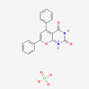 2,4-dihydroxy-5,7-diphenylpyrano[2,3-d]pyrimidin-8-ium perchlorate