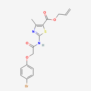 molecular formula C16H15BrN2O4S B4906095 Prop-2-en-1-yl 2-[2-(4-bromophenoxy)acetamido]-4-methyl-1,3-thiazole-5-carboxylate 