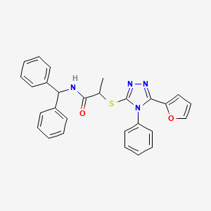 N-(diphenylmethyl)-2-{[5-(2-furyl)-4-phenyl-4H-1,2,4-triazol-3-yl]thio}propanamide