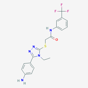 2-{[5-(4-aminophenyl)-4-ethyl-4H-1,2,4-triazol-3-yl]sulfanyl}-N-[3-(trifluoromethyl)phenyl]acetamide