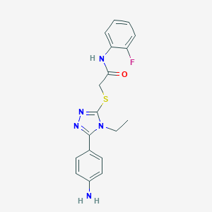 2-{[5-(4-aminophenyl)-4-ethyl-4H-1,2,4-triazol-3-yl]sulfanyl}-N-(2-fluorophenyl)acetamide