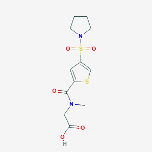 molecular formula C12H16N2O5S2 B4906175 N-methyl-N-{[4-(1-pyrrolidinylsulfonyl)-2-thienyl]carbonyl}glycine 