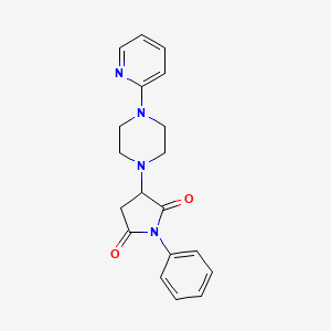 molecular formula C19H20N4O2 B4906192 1-phenyl-3-[4-(2-pyridinyl)-1-piperazinyl]-2,5-pyrrolidinedione 