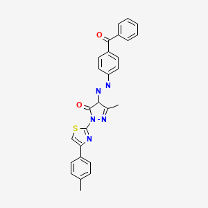 4-[(4-benzoylphenyl)diazenyl]-5-methyl-2-[4-(4-methylphenyl)-1,3-thiazol-2-yl]-2,4-dihydro-3H-pyrazol-3-one