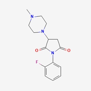 molecular formula C15H18FN3O2 B4906270 1-(2-fluorophenyl)-3-(4-methyl-1-piperazinyl)-2,5-pyrrolidinedione 