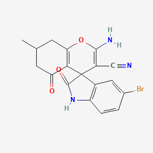 2-amino-5'-bromo-7-methyl-2',5-dioxo-1',2',5,6,7,8-hexahydrospiro[chromene-4,3'-indole]-3-carbonitrile