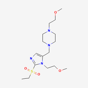 molecular formula C16H30N4O4S B4906289 1-{[2-(ethylsulfonyl)-1-(2-methoxyethyl)-1H-imidazol-5-yl]methyl}-4-(2-methoxyethyl)piperazine 