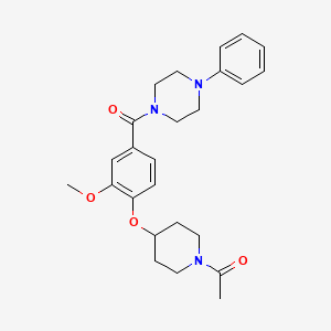 molecular formula C25H31N3O4 B4906310 1-{4-[(1-acetyl-4-piperidinyl)oxy]-3-methoxybenzoyl}-4-phenylpiperazine 