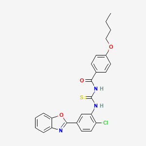 N-({[5-(1,3-benzoxazol-2-yl)-2-chlorophenyl]amino}carbonothioyl)-4-butoxybenzamide