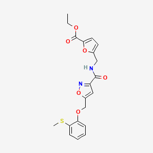 ethyl 5-({[(5-{[2-(methylthio)phenoxy]methyl}-3-isoxazolyl)carbonyl]amino}methyl)-2-furoate