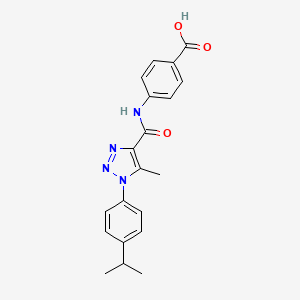 4-[[5-Methyl-1-(4-propan-2-ylphenyl)triazole-4-carbonyl]amino]benzoic acid