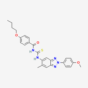 4-butoxy-N-({[2-(4-methoxyphenyl)-6-methyl-2H-1,2,3-benzotriazol-5-yl]amino}carbonothioyl)benzamide