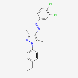 molecular formula C19H18Cl2N4 B4906371 4-[(E)-(3,4-dichlorophenyl)diazenyl]-1-(4-ethylphenyl)-3,5-dimethyl-1H-pyrazole 