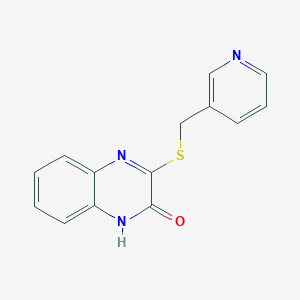 molecular formula C14H11N3OS B4906394 3-[(3-pyridinylmethyl)thio]-2(1H)-quinoxalinone 