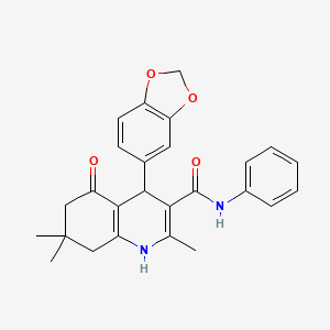 4-(1,3-benzodioxol-5-yl)-2,7,7-trimethyl-5-oxo-N-phenyl-1,4,5,6,7,8-hexahydroquinoline-3-carboxamide