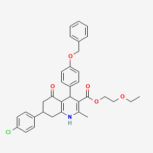 2-ethoxyethyl 4-[4-(benzyloxy)phenyl]-7-(4-chlorophenyl)-2-methyl-5-oxo-1,4,5,6,7,8-hexahydro-3-quinolinecarboxylate