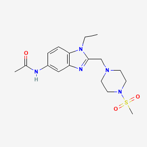 molecular formula C17H25N5O3S B4906460 N-(1-ethyl-2-{[4-(methylsulfonyl)-1-piperazinyl]methyl}-1H-benzimidazol-5-yl)acetamide 