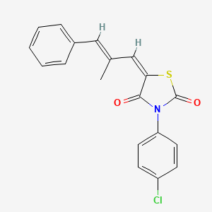 3-(4-chlorophenyl)-5-(2-methyl-3-phenyl-2-propen-1-ylidene)-1,3-thiazolidine-2,4-dione