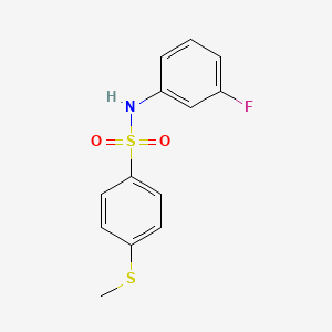 molecular formula C13H12FNO2S2 B4906485 N-(3-fluorophenyl)-4-(methylthio)benzenesulfonamide 