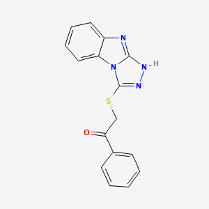 molecular formula C16H12N4OS B4906527 1-phenyl-2-(9H-[1,2,4]triazolo[4,3-a]benzimidazol-3-ylthio)ethanone 