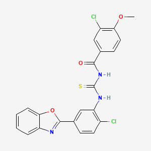 molecular formula C22H15Cl2N3O3S B4906533 N-({[5-(1,3-benzoxazol-2-yl)-2-chlorophenyl]amino}carbonothioyl)-3-chloro-4-methoxybenzamide 