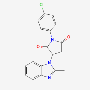 molecular formula C18H14ClN3O2 B4906574 1-(4-chlorophenyl)-3-(2-methyl-1H-benzimidazol-1-yl)-2,5-pyrrolidinedione 