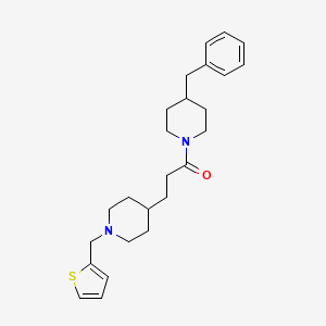 molecular formula C25H34N2OS B4906576 4-benzyl-1-{3-[1-(2-thienylmethyl)-4-piperidinyl]propanoyl}piperidine 