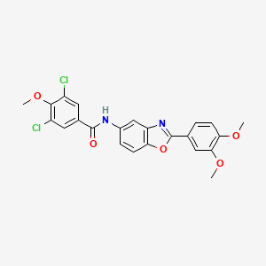 molecular formula C23H18Cl2N2O5 B4906583 3,5-dichloro-N-[2-(3,4-dimethoxyphenyl)-1,3-benzoxazol-5-yl]-4-methoxybenzamide 