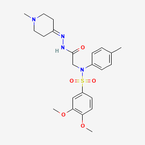 3,4-dimethoxy-N-(4-methylphenyl)-N-{2-[2-(1-methyl-4-piperidinylidene)hydrazino]-2-oxoethyl}benzenesulfonamide