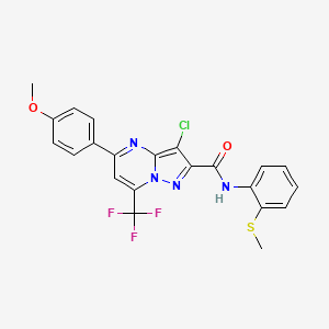 3-chloro-5-(4-methoxyphenyl)-N-[2-(methylthio)phenyl]-7-(trifluoromethyl)pyrazolo[1,5-a]pyrimidine-2-carboxamide