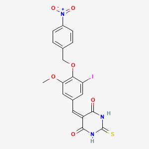 molecular formula C19H14IN3O6S B4906731 5-{3-iodo-5-methoxy-4-[(4-nitrobenzyl)oxy]benzylidene}-2-thioxodihydro-4,6(1H,5H)-pyrimidinedione 