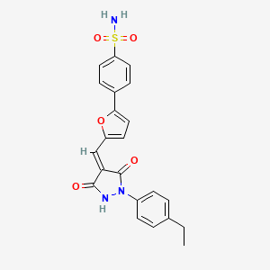 4-(5-{[1-(4-ethylphenyl)-3,5-dioxo-4-pyrazolidinylidene]methyl}-2-furyl)benzenesulfonamide