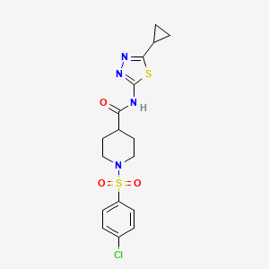 molecular formula C17H19ClN4O3S2 B4906771 1-[(4-chlorophenyl)sulfonyl]-N-(5-cyclopropyl-1,3,4-thiadiazol-2-yl)-4-piperidinecarboxamide 