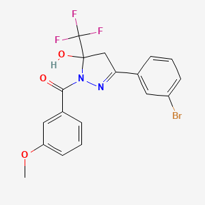 3-(3-bromophenyl)-1-(3-methoxybenzoyl)-5-(trifluoromethyl)-4,5-dihydro-1H-pyrazol-5-ol