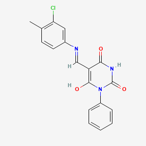 5-{[(3-chloro-4-methylphenyl)amino]methylene}-1-phenyl-2,4,6(1H,3H,5H)-pyrimidinetrione