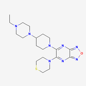 molecular formula C19H30N8OS B4906838 5-[4-(4-ethyl-1-piperazinyl)-1-piperidinyl]-6-(4-thiomorpholinyl)[1,2,5]oxadiazolo[3,4-b]pyrazine 